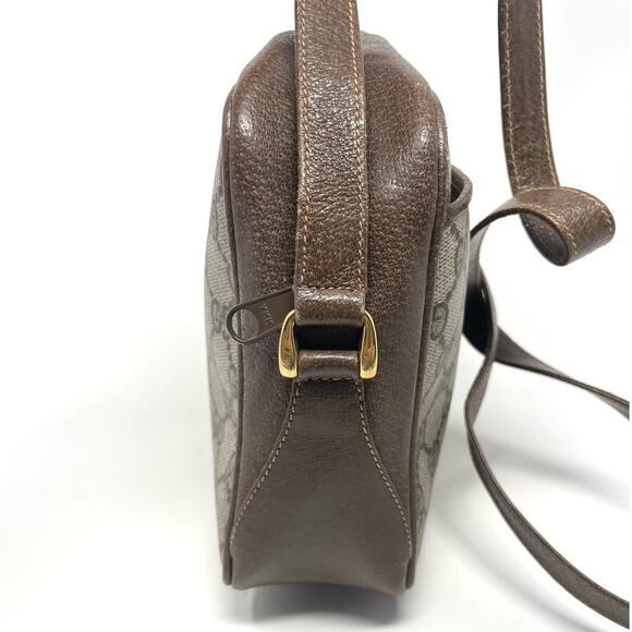 Gucci Vintage GG Monogram Logo PVC Leather Shoulder Bag Beige Brown - Picture 6 of 16